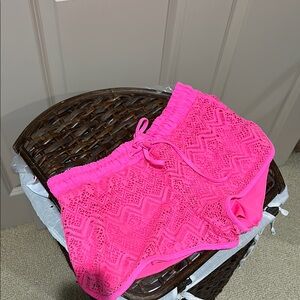 Pink Lace Women's Sleep Shorts (beach wear )
